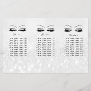 Silver Glitter Makeup Öga Grått Lash DL-bipacksede Flygblad