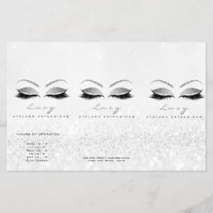 Silver Glitter Makeup Öga Namn Lash DL-bipacksedel Flygblad