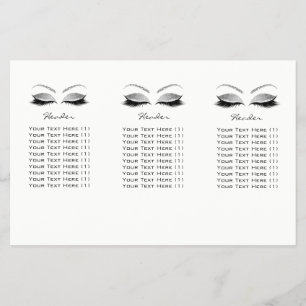 Silver Glitter Makeup Öga White Lash DL-bipacksede Flygblad