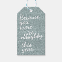 Silver Glitter med "stel eller fin" i vitt