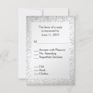 Silver Glitter Menu OSA Kort