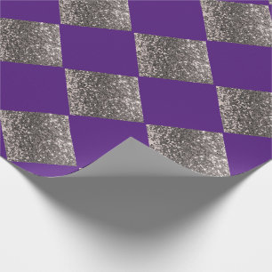 Silver Glitter Metallisk Lila Abstrakt Chic Presentpapper