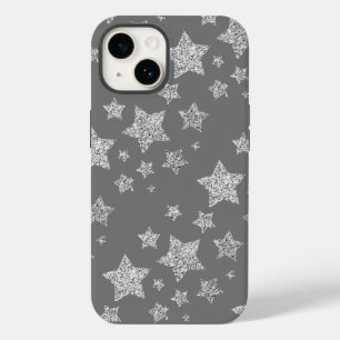 Silver glitter-miniatyrdiagram Stars mönster light
