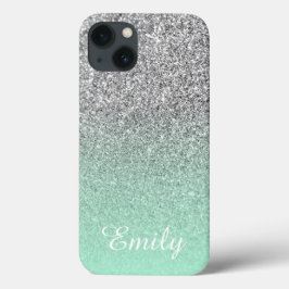 Silver Glitter Mint Ombre Personlig