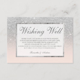 Silver glitter nationalförsamling önskar bröllop tilläggskort