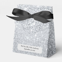 Silver Glitter Newlyged Bröllop Tack Gift