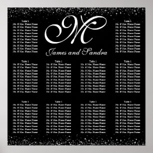 Silver Glitter Night Himlar Poster