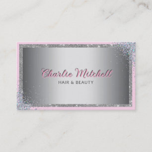 Silver Glitter och bakgrund Visitkort