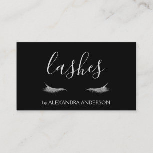Silver Glitter och Gnistra Eyelash Extension Visitkort