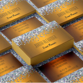 Silver Glitter och Guld Visitkort