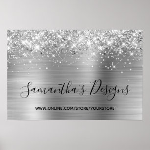 Silver Glitter och Metallic Folie Webbutik Poster