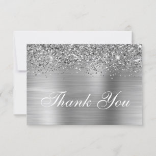 Silver Glitter och Ombre Folie Tack Kort