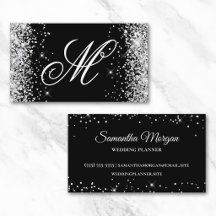 Silver Glitter och svart fancy monogram
