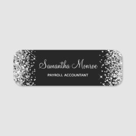 Silver Glitter och Svarta havet Namnbricka