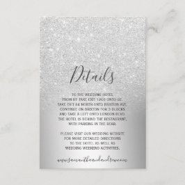 Silver glitter ombré metallisk foliedetalj tilläggskort