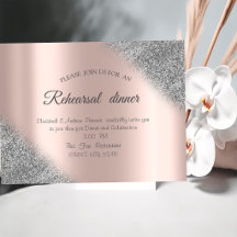 Silver Glitter Ombre Rose Gold Övningsmiddag