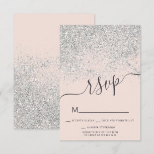 silver glitter OSA  rosa Söt 16 Inbjudningar