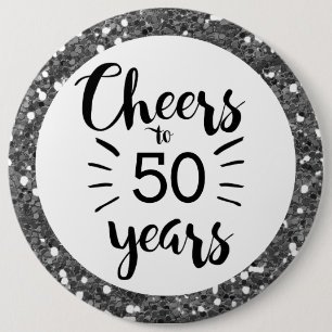 Silver Glitter-ost till 50 års knapp