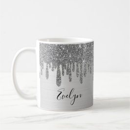Silver Glitter Personlig keramiskt kaffe Mugg