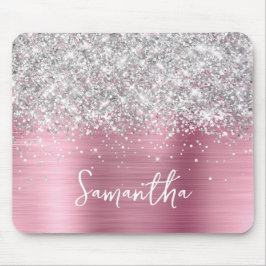Silver Glitter Pink Glam Namn Musmatta