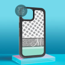Silver Glitter Polka-punktmonogram kan förändra fä