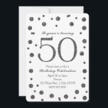 Silver Glitter-punkter 50:e 50-Födelsedagsfesten Inbjudningar<br><div class="desc">Silver Glitter ligger 50:e femtio Födelsedagsfest inbjudan.</div>