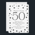 Silver Glitter-punkter 50:e 50-Födelsedagsfesten Inbjudningar<br><div class="desc">Silver Glitter ligger 50:e femtio Födelsedagsfest inbjudan.</div>