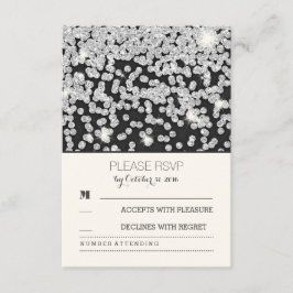 silver glitter-punkter vintage bröllop OSA kort