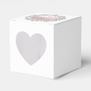 Silver Glitter Ram Rosa Bow Baptism Heart Presentaskar