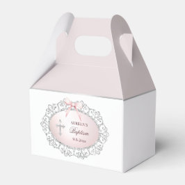 Silver Glitter Ram Rosa Bow Baptism (liten gåva) Presentaskar