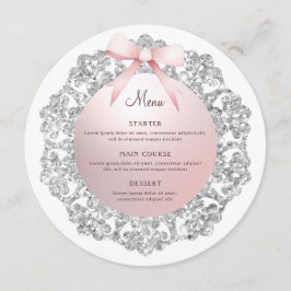 Silver Glitter Ram Rosa Bow-rundan Meny