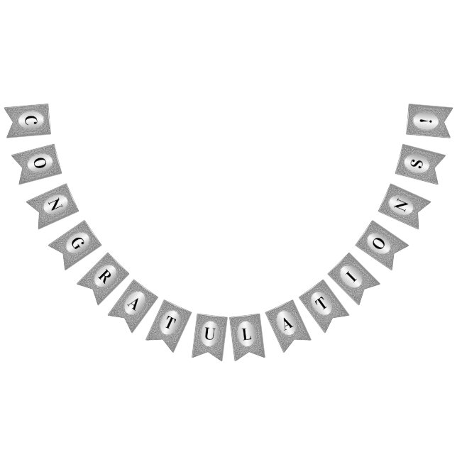 Silver Glitter Ramflagg Vimplar (Alla)