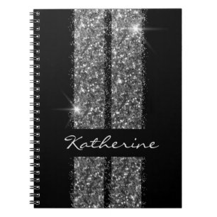 Silver Glitter Rand Tävling Girly Car Älskare Anteckningsbok