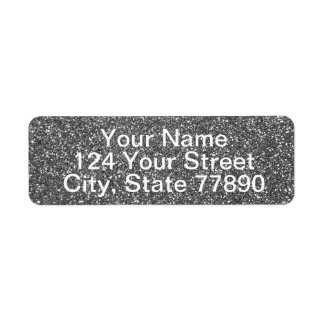 Silver Glitter Returadress Etikett