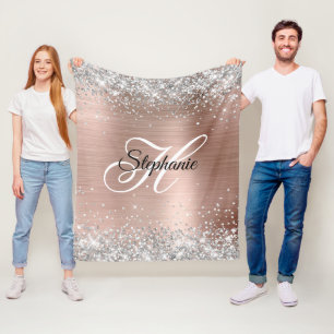 Silver Glitter Ro Gold Foil Finare Monogram Fleecefilt