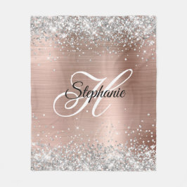 Silver Glitter Ro Gold Foil Finare Monogram Fleecefilt