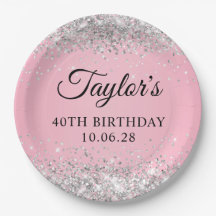 Silver Glitter Rosa 40-årsdag