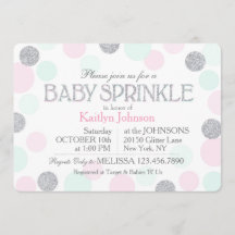 Silver Glitter Rosa Seafoam Dots Baby Sprinkle