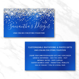 Silver Glitter Royal Blue Blur Webbutik Visitkort