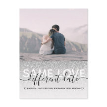 Silver Glitter samma Kärlek samma datum Bröllop