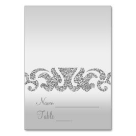 Silver Glitter: Se Bröllop-miljökort Bordsnummer