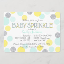 Silver Glitter Seafoam Gult Dots Baby Sprinkle