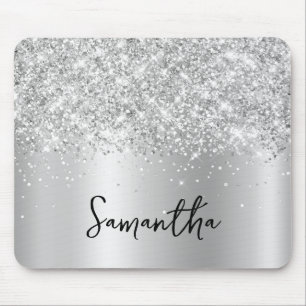 Silver Glitter Shimmer Glam Namn Musmatta