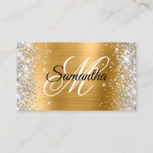 Silver Glitter Shiny Gold Foil Finare Monogram