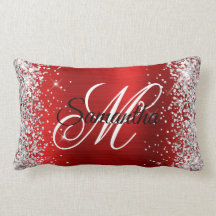 Silver Glitter Shiny Red Foil Finare Monogram