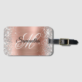 Silver Glitter Shiny Ro Guld Faux Foil Bagagebricka