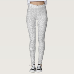 Silver Glitter Shiny Sparkley Leggings