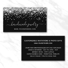 Silver Glitter Signature Style Webbutik Svart Visitkort