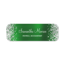 Silver Glitter Smaragdgrön Folie Namntitel