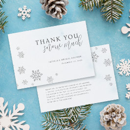 Silver Glitter Snöflingor Bröllopsfestival på Vint Tack Kort